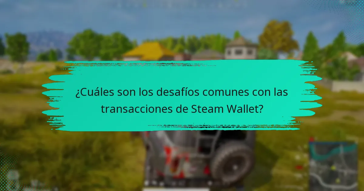 ¿Cuáles son los desafíos comunes con las transacciones de Steam Wallet?